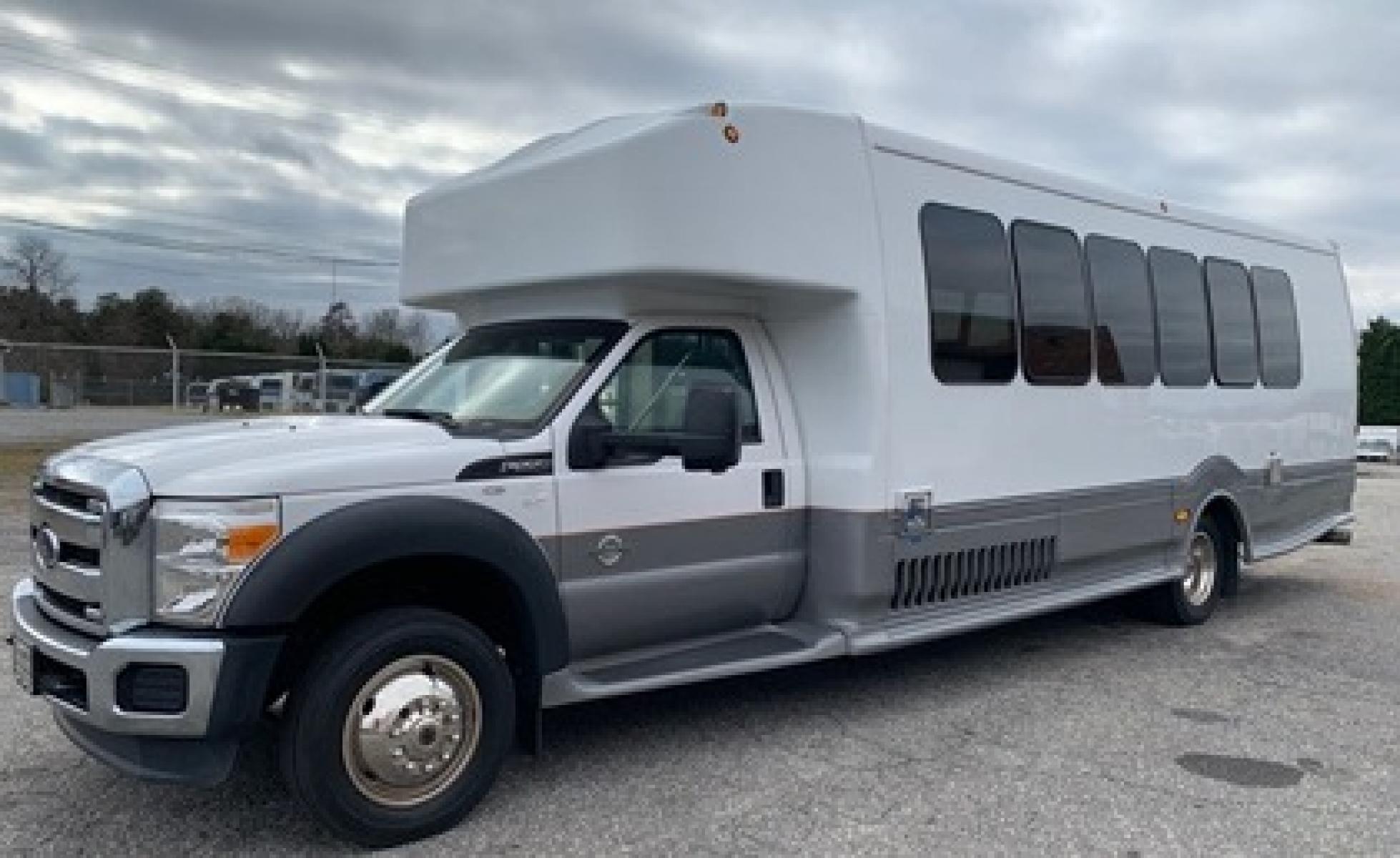 2014 White Ford F550 with an 6.7L engine, Auto transmission, 0.000000, 0.000000 - 2014 Ford F-550, Turtle Top Odyssey XL,- 6.7L Diesel Engine,- Automatic Trans,- Electric Entrance,Door,- 25 Passengers & Driver,- Mid Back Reclining Seats,- Retractable Seat Belts, - 110V Outlets,- Rear Dedicated Luggage,- Stainless Wheel Simulators,- Front and Rear A/C. - Photo #2