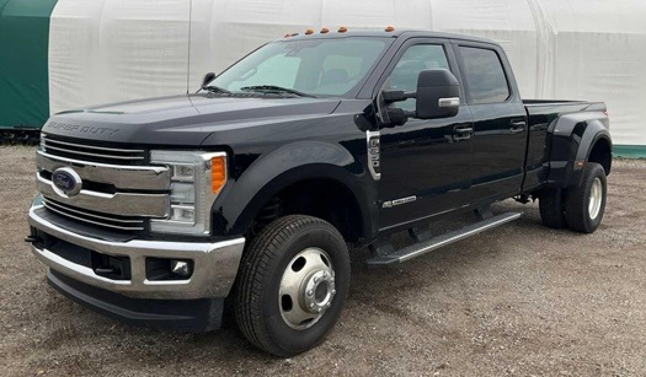 2017 Black /Black Ford F-350 SD Lariat Crew Cab Long Bed DRW 4WD (1FT8W3DT1HE) with an 6.7L V8 OHV 16V DIESEL engine, 6A transmission, located at 1725 US-68 N, Bellefontaine, OH, 43311, (937) 592-5466, 40.387783, -83.752388 - 2017 FORD F350 LARIAT “DRW” CREW CAB 4x4 6.7 DIESEL, AUTO, Black/Black Leather Heated/Cooled Power Seats, AM/FM, USB, Touchscreen, Power Windows, Power Locks, Power Mirrors, Cruise Control, Temperature/Compass, Garage Door System, Custom Driver Settings, Pano roof, Steering Wheel Controls, Adjus - Photo #0