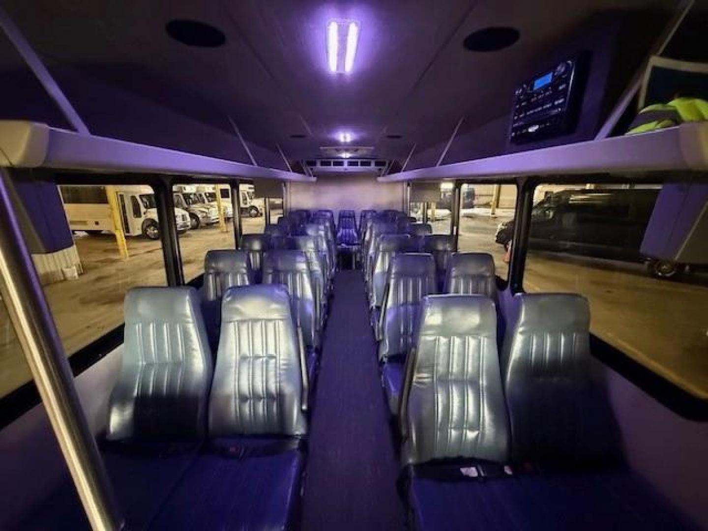 2012 White /Black Freightliner with an Cummins engine, Allison transmission, 0.000000, 0.000000 - 2012 Freightliner Executive Shuttle Glaval Bus 29 Passengers Highback Black Leatherette Seats with Armrests 192,000 miles 6.7L Cummins Diesel Engine Allison Transmission Rear Stereo Upgrade Blue Interiors Lights gray Rubber Flooring Overhead luggage Racks with TV Monitors Rear Luggage Front and Rear - Photo#2