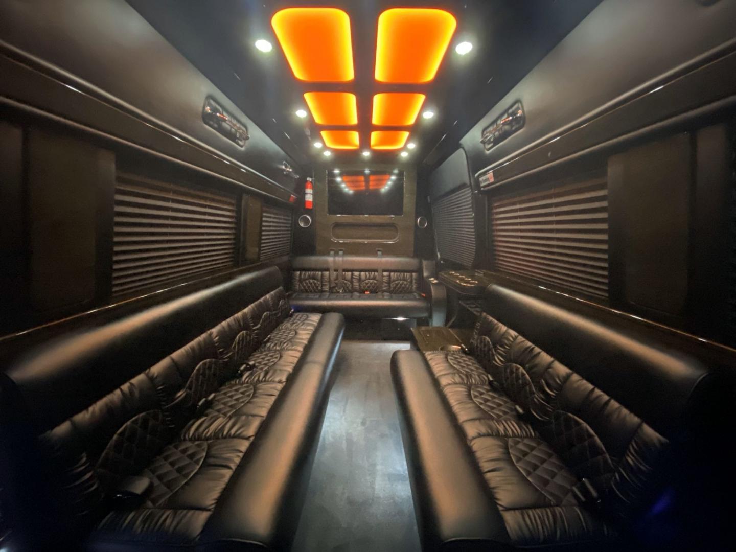 2018 Black /Black Mercedes-Benz Sprinter 3500 with an Diesel engine, Auto transmission, 0.000000, 0.000000 - 2018 Mercedes Benz 3500 Ext Sprinter Built By Midwest Limo Style Seating 15 passenger / Seat belts V-6 Diesel Automatic Transmission ONLY 39000 miles Rear Luggage Tow Hitch Running Boards Front and Rear TV's Upgraded Sound System Bar / Ice Storage Limo Lighting and much more. Financing available... - Photo#3