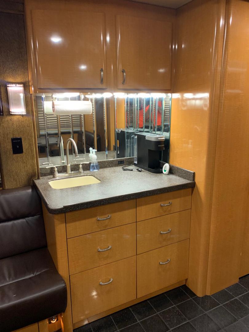 2008 Red/Black/Tan /Black Prevost XLII with an Series 60 Detroit Diesel engine, Allison transmission, 0.000000, 0.000000 - 2008 Prevost XLII - Series 60 Detroit Diesel Engine - Allison Automatic Transmission - Engine and Trans Rebuilt - 45' Long - Diesel Generator - Front Slide Out - Front Lounge - Galley - Restroom with Shower - 12 Bunks - Rear Lounge - 5 Roof A/C with Heat Strips - Aluminum Wheels - Photo#10