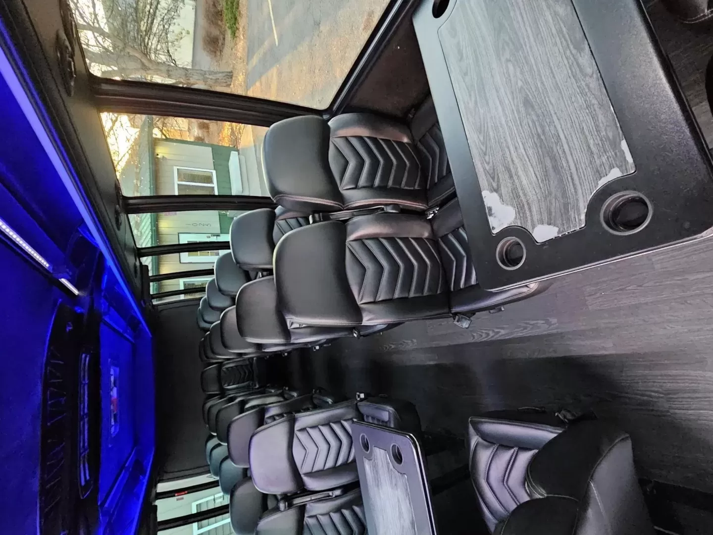 2017 Black /Black Ford F550 with an 6.7 Diesel engine, Allison transmission, 0.000000, 0.000000 - 2017 GRECH GM33 EXECUTIVE SHUTTLE - MILAN 6.7L DIESEL ALLISON 27 PASSENGERS PLUS DRIVER AND COPILOT RACK BLACK EXTERIOR PASSENGERS VIEWING WINDOW BLACK GRECH SEATING WITH RETRACTABLE LAP BELTS, CENTER ARMRESTS, RECLINER SEATS (2) TABLES UP FRONT (ONE IS PEELING A LITTLE) (2) TWO TV'S ON FRONT WALL P - Photo#6