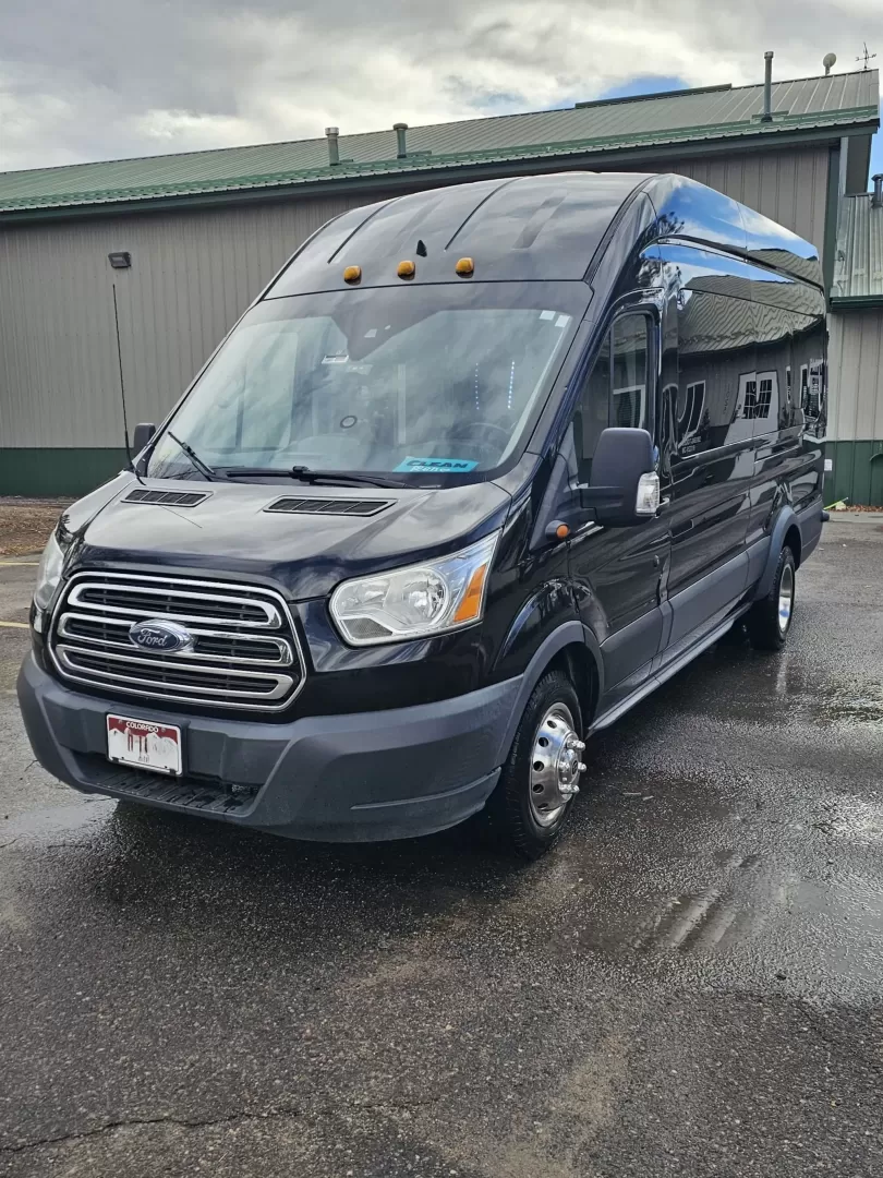 2017 Black /Black Ford Transit with an Gas engine, Auto transmission, 0.000000, 0.000000 - 2017 FORD TRANSIT 3.7L GAS ENGINE BUILT BY PINNICALE INTERIOR BLACK DIAMOND PATTERN LIMO BENCH SEATS 10 PASSENGERS PLUS DRIVER AND COPILOT - RACK LIMO BENCH SEATING POWER PARTITION TV'S FRONT AND REAR COVED RGB LIGHTING ON SIDE WALLS OVER HEAD DOME LIGHTS GRAY WOOD LOOK FLOORING MAYBACH CEILING LIGH - Photo#16