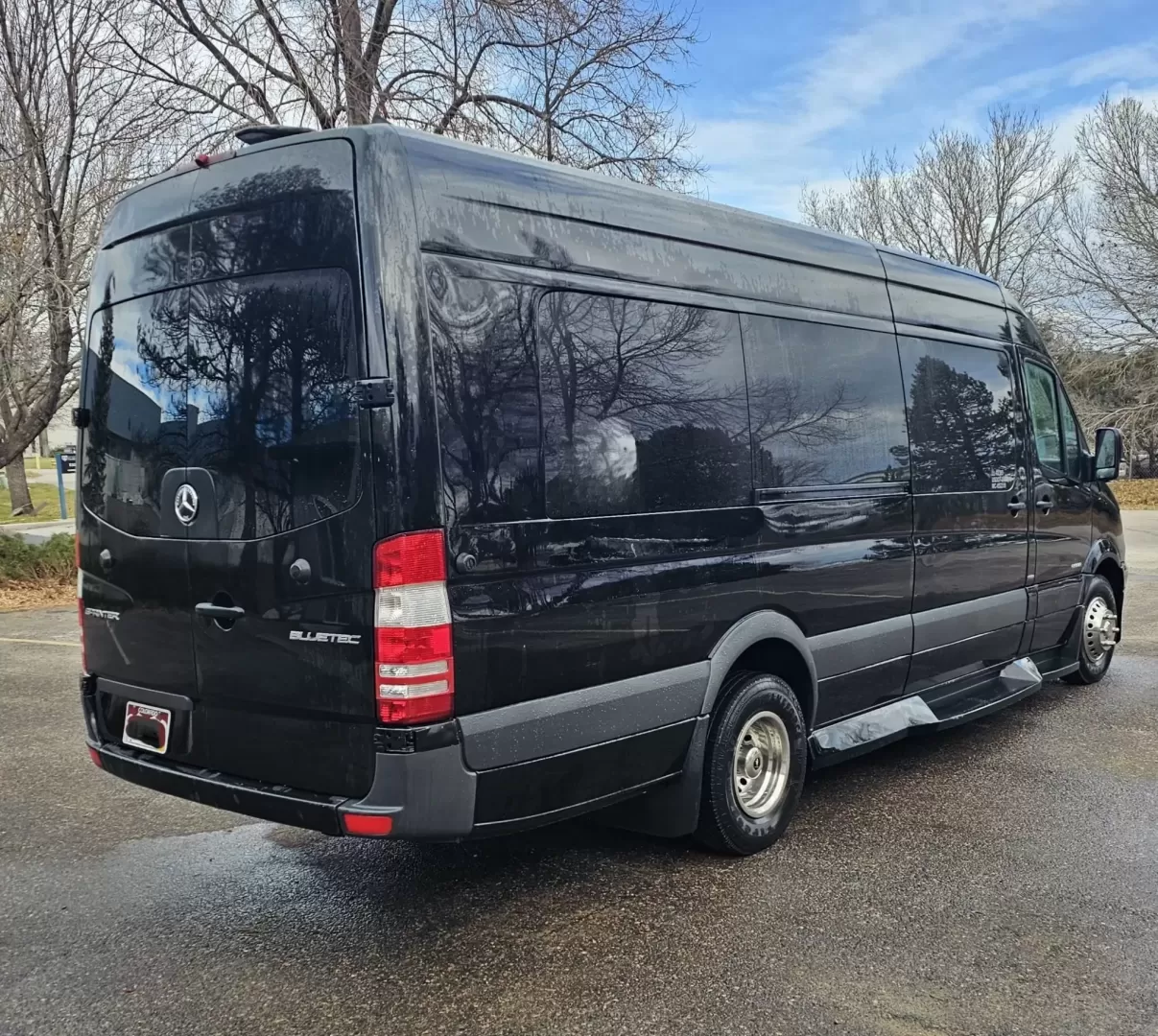 2016 Black /Black Mercedes-Benz Sprinter 3500 with an Diesel engine, Auto transmission, located at 1725 US-68 N, Bellefontaine, OH, 43311, (937) 592-5466, 40.387783, -83.752388 - 2016 MERCEDES BENZ 3500 SPRINTER BUILT BY BATTISTI DIESEL BLACK / BLACK 14 REAR PASSENGER PLUS DRIVER LIMO BENCH J SEATING MAYBACH CEILING WITH WHITE LIGHTING DUCTED AC CEILING DUCTED HEAT FLOOR WOOD LOOK FLOORING TV'S FRONT AND REAR WITH BLACK PLEXI COVERS FOR PROTECTION FRONT BAR WITH SELF DRAININ - Photo#2