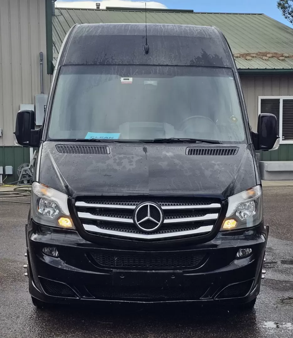 2016 Black /Black Mercedes-Benz Sprinter 3500 with an Diesel engine, Auto transmission, located at 1725 US-68 N, Bellefontaine, OH, 43311, (937) 592-5466, 40.387783, -83.752388 - 2016 MERCEDES BENZ 3500 SPRINTER BUILT BY BATTISTI DIESEL BLACK / BLACK 14 REAR PASSENGER PLUS DRIVER LIMO BENCH J SEATING MAYBACH CEILING WITH WHITE LIGHTING DUCTED AC CEILING DUCTED HEAT FLOOR WOOD LOOK FLOORING TV'S FRONT AND REAR WITH BLACK PLEXI COVERS FOR PROTECTION FRONT BAR WITH SELF DRAININ - Photo#21