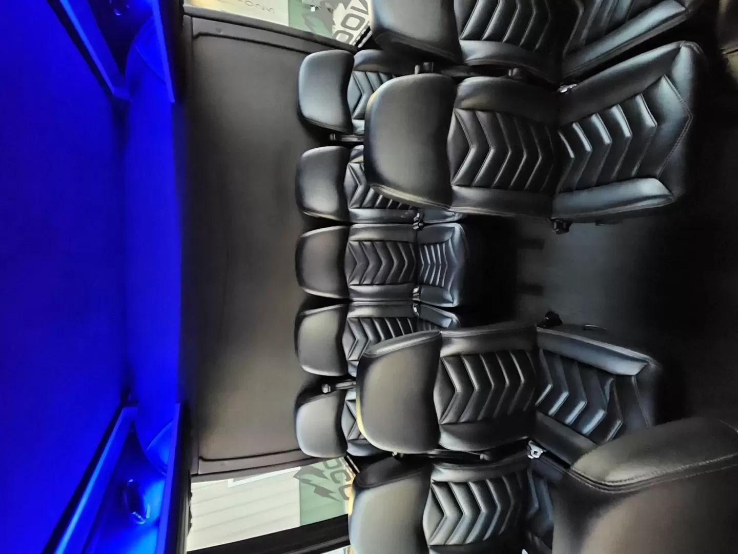 2012 Black /Black Ford E450 with an V8 engine, Auto transmission, 0.000000, 0.000000 - 2012 E450 TURTLE TOP BUS BODY INTERIOR BY FIRST CLASS COACHWORKS V8 GAS 5.4L ENGINE 20 REAR PASSENGER BLACK & GRAY LIMO BENCH SEATING DRIVER AND PASSENGER SIDE IN SEAT BARS WITH ACRYLIC BACK LED LIGHTING ACRYLIC LED LIGHTING IN THE CEILING , SIDE PANELS AND THE FRONT AND BACK WALLS CUSTOM LIGHTED FL - Photo#10