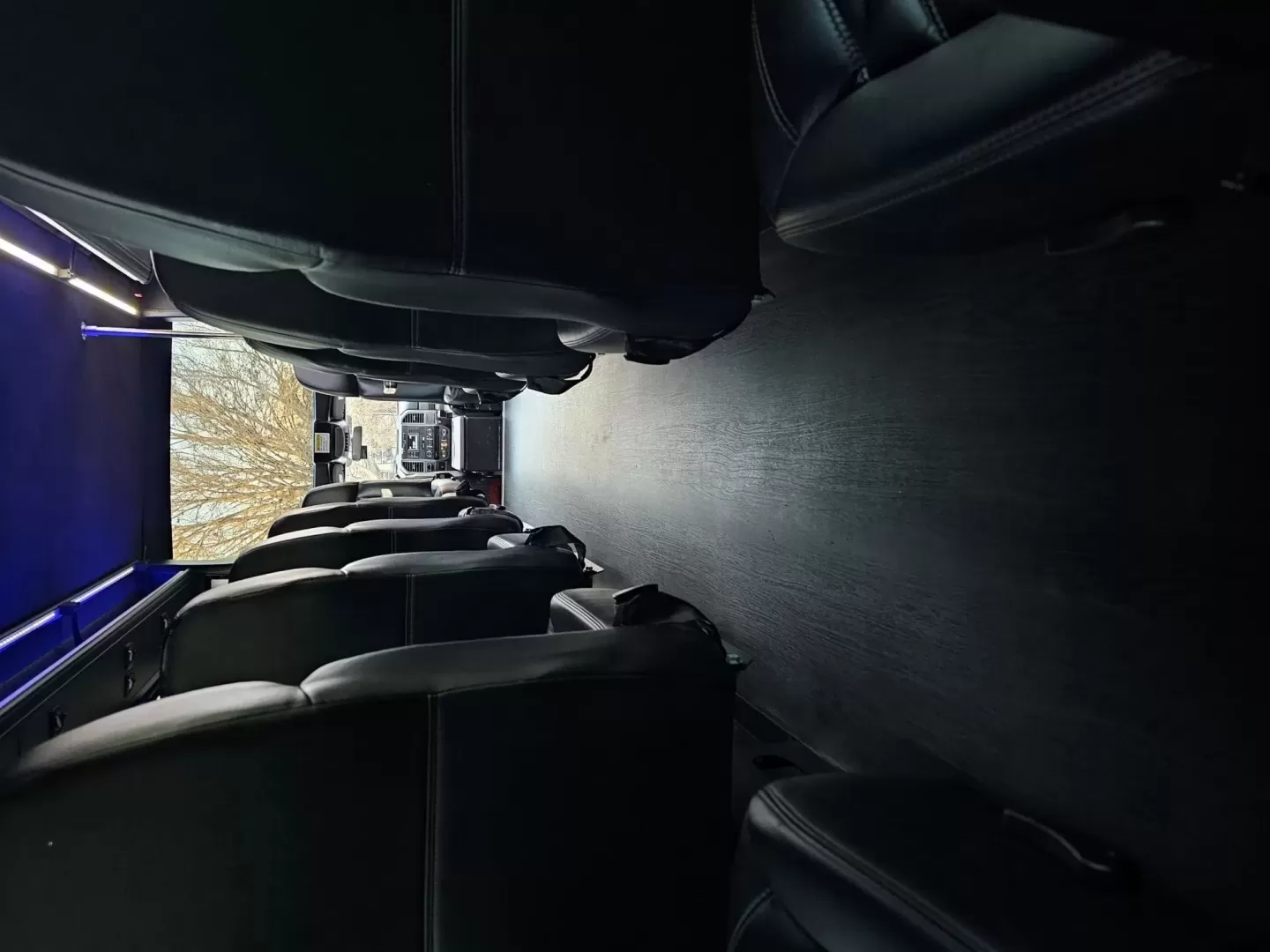 2012 Black /Black Ford E450 with an V8 engine, Auto transmission, 0.000000, 0.000000 - 2012 E450 TURTLE TOP BUS BODY INTERIOR BY FIRST CLASS COACHWORKS V8 GAS 5.4L ENGINE 20 REAR PASSENGER BLACK & GRAY LIMO BENCH SEATING DRIVER AND PASSENGER SIDE IN SEAT BARS WITH ACRYLIC BACK LED LIGHTING ACRYLIC LED LIGHTING IN THE CEILING , SIDE PANELS AND THE FRONT AND BACK WALLS CUSTOM LIGHTED FL - Photo#7