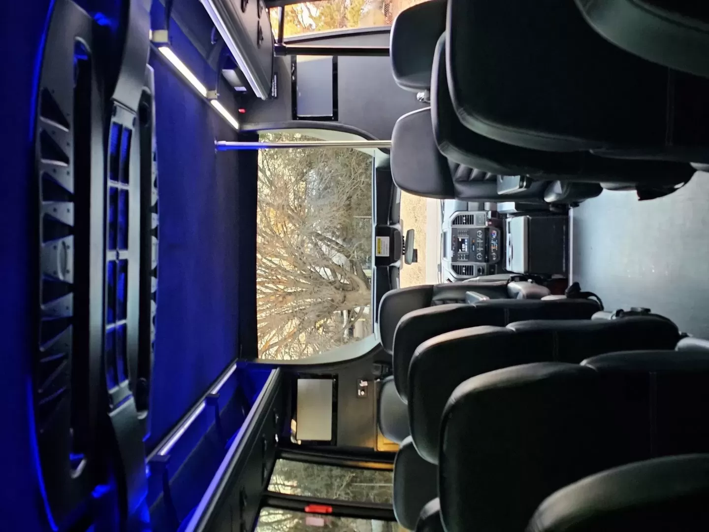 2012 Black /Black Ford E450 with an V8 engine, Auto transmission, 0.000000, 0.000000 - 2012 E450 TURTLE TOP BUS BODY INTERIOR BY FIRST CLASS COACHWORKS V8 GAS 5.4L ENGINE 20 REAR PASSENGER BLACK & GRAY LIMO BENCH SEATING DRIVER AND PASSENGER SIDE IN SEAT BARS WITH ACRYLIC BACK LED LIGHTING ACRYLIC LED LIGHTING IN THE CEILING , SIDE PANELS AND THE FRONT AND BACK WALLS CUSTOM LIGHTED FL - Photo#13