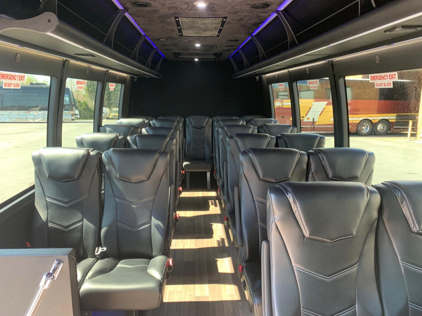2018 White /Gray/Blue Ford E450 with an V10 engine, Auto transmission, 0.000000, 0.000000 - 2018 Ford E-450 Berkshire Coach 6.8L V10, Autom 24 passengers + Driver, High Back Leather Seats, USR Seatbelts, Reading Lights, Observation Window, Reading Lights, Overhead Storage, Rear Dedicated Luggage, Electric Entrance Door, Roof Mont A/C, Stainless Wheel Simulators 50,100 Miles - Photo#13