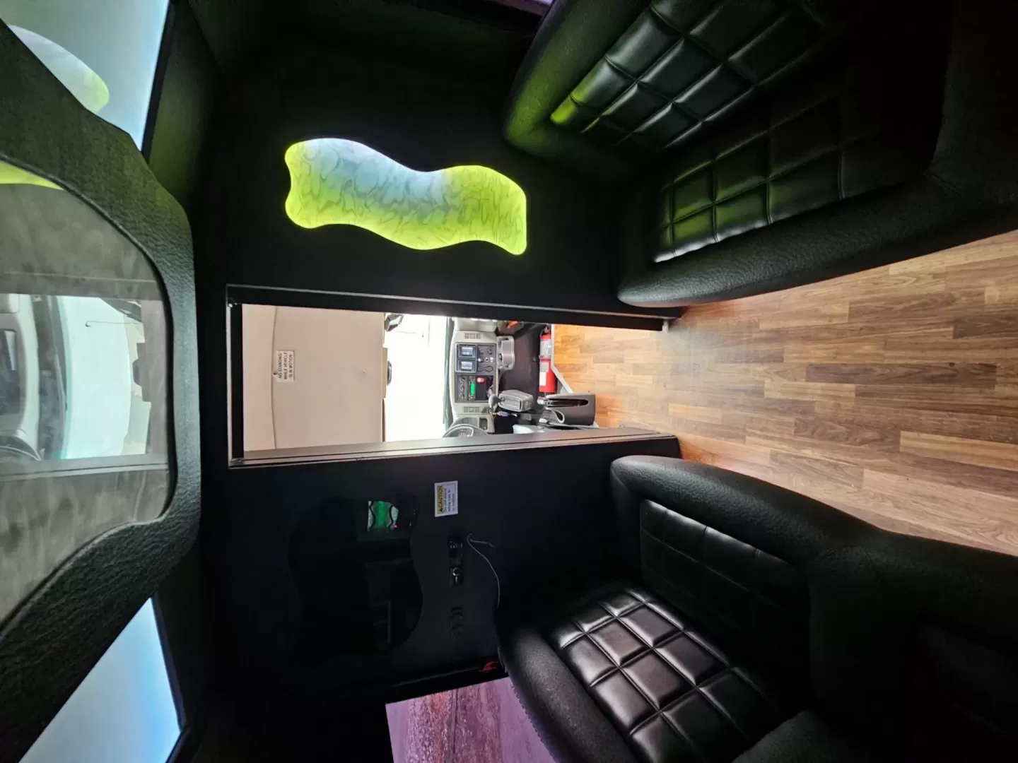 2013 White /Black IC PC805 with an Diesel engine, Allison transmission, 0.000000, 0.000000 - 2013 IC BUS MODEL - PC805 MAXXFORCE 6.4L DIESEL ENGINE ALLISON LIMO CONVERSION BY GLOBAL MOTORS (3YEARS OLD) BLACK / BLACK 28 PASSENGERS PLUS DRIVER SLIDING PARTITION BEHIND DRIVER LIMO BENCH SEATING CUP HOLDERS BEHIND SEATS RGB LIGHTING WOOD LOOK FLOORING TV'S FRONT AND REAR WALL SELF DRAINING ICE - Photo#18