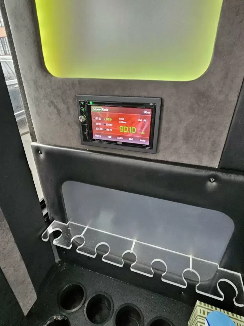 2020 Black /Black Ford Transit with an Gas engine, Auto transmission, 0.000000, 0.000000 - 2020 FORD TRANSIT STARCRAFT BUS W/ BATTISTI CUSTOMS LIMO INTERIOR 3.5L (6) CYLINDER - GAS ENGINE RWD BY-FOLD ENTRY DOOR INTERIOR BLACK DIAMOND PATTERN LIMO BENCH SEATS W/ LAP BELTS FOR 14 PASSENGERS - PLUS DRIVER TV' REAR RGB LIGHTING ON REAR WALL AND CEILING INSERT OVERHEAD DOME LIGHTS OVERHEAD GRA - Photo#16