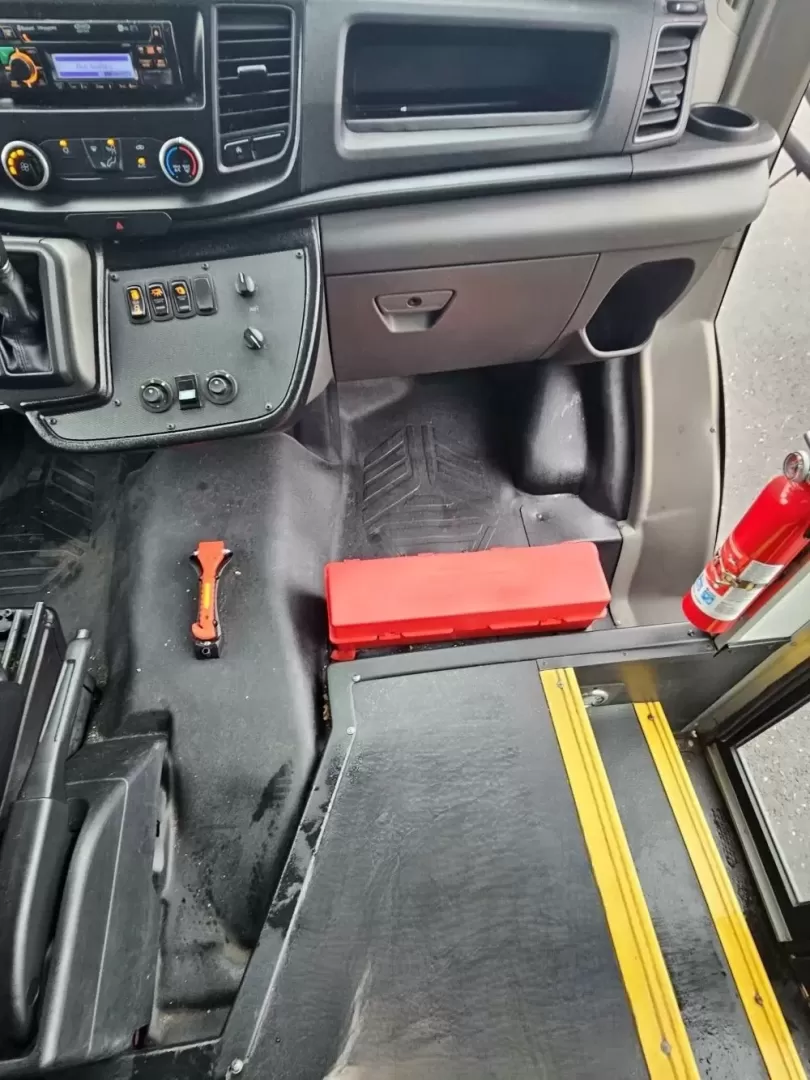 2020 Black /Black Ford Transit with an Gas engine, Auto transmission, 0.000000, 0.000000 - 2020 FORD TRANSIT STARCRAFT BUS W/ BATTISTI CUSTOMS LIMO INTERIOR 3.5L (6) CYLINDER - GAS ENGINE RWD BY-FOLD ENTRY DOOR INTERIOR BLACK DIAMOND PATTERN LIMO BENCH SEATS W/ LAP BELTS FOR 14 PASSENGERS - PLUS DRIVER TV' REAR RGB LIGHTING ON REAR WALL AND CEILING INSERT OVERHEAD DOME LIGHTS OVERHEAD GRA - Photo#17