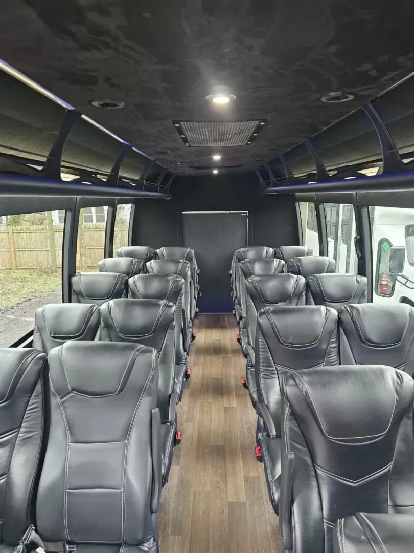 2017 White /Black Ford E450 with an V10 engine, Auto transmission, 0.000000, 0.000000 - 2017 FORD E450 BERKSHIRE (EXECUTIVE STYLE) 6.8L GAS V-10 - 25 PASSENGERS GERFLOR WOOD LOOK FLOORING CEILING MOUNT HEAT AND A/C GRAY SUEDE CEILING WITH WHITE LIGHTS BLUE ACCENT LIGHTING BERKSHIRE SEATS: HIGH BACK RECLINERS RETRACTABLE SEAT BELTS AISLE ARMRESTS REAR FLIP SEATS TO ACCOMMODATE LUGGAGE R - Photo#8
