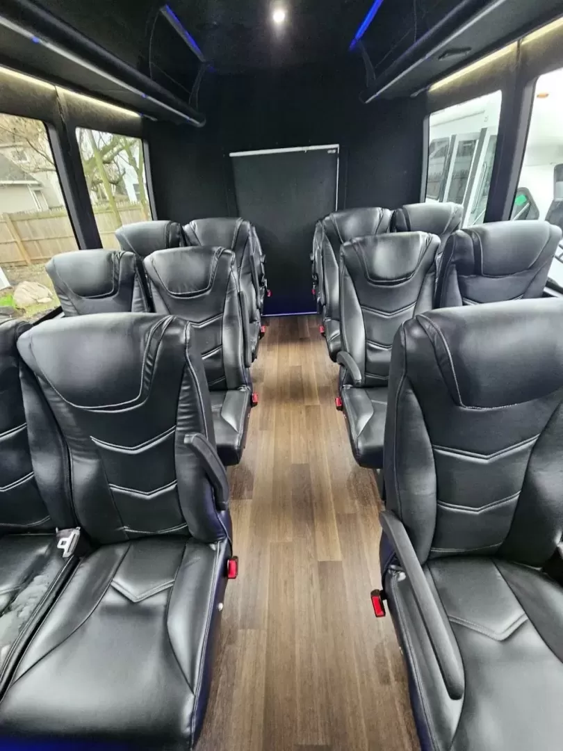 2017 White /Black Ford E450 with an V10 engine, Auto transmission, 0.000000, 0.000000 - 2017 FORD E450 BERKSHIRE (EXECUTIVE STYLE) 6.8L GAS V-10 - 25 PASSENGERS GERFLOR WOOD LOOK FLOORING CEILING MOUNT HEAT AND A/C GRAY SUEDE CEILING WITH WHITE LIGHTS BLUE ACCENT LIGHTING BERKSHIRE SEATS: HIGH BACK RECLINERS RETRACTABLE SEAT BELTS AISLE ARMRESTS REAR FLIP SEATS TO ACCOMMODATE LUGGAGE R - Photo#13