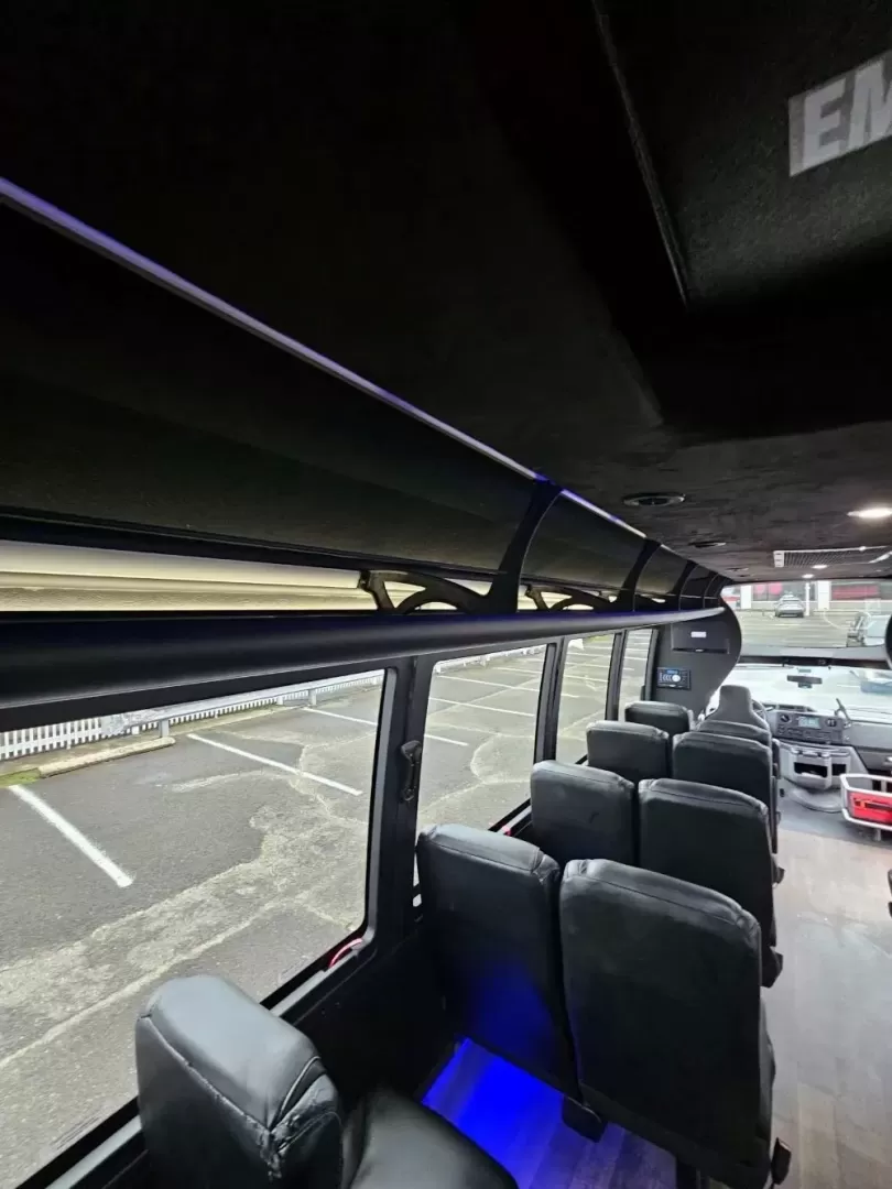 2017 White /Black Ford E450 with an V10 engine, Auto transmission, 0.000000, 0.000000 - 2017 FORD E450 BERKSHIRE (EXECUTIVE STYLE) 6.8L GAS V-10 - 25 PASSENGERS GERFLOR WOOD LOOK FLOORING CEILING MOUNT HEAT AND A/C GRAY SUEDE CEILING WITH WHITE LIGHTS BLUE ACCENT LIGHTING BERKSHIRE SEATS: HIGH BACK RECLINERS RETRACTABLE SEAT BELTS AISLE ARMRESTS REAR FLIP SEATS TO ACCOMMODATE LUGGAGE R - Photo#11
