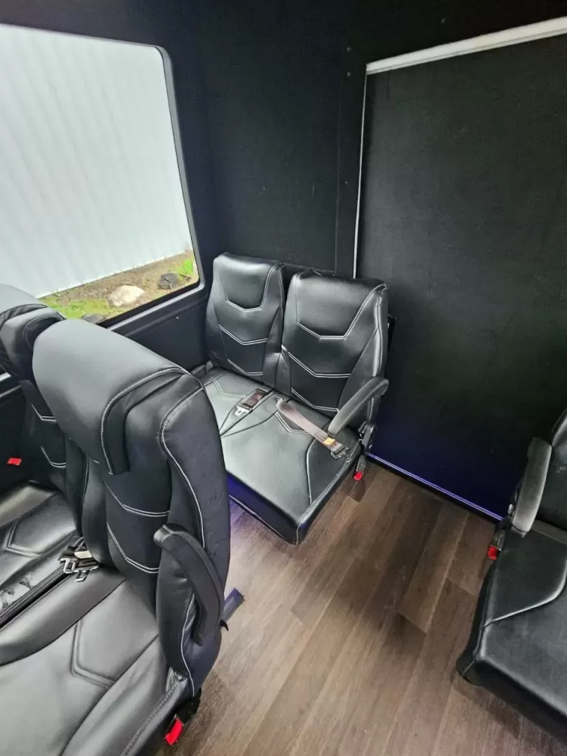 2017 White /Black Ford E450 with an V10 engine, Auto transmission, 0.000000, 0.000000 - 2017 FORD E450 BERKSHIRE (EXECUTIVE STYLE) 6.8L GAS V-10 - 25 PASSENGERS GERFLOR WOOD LOOK FLOORING CEILING MOUNT HEAT AND A/C GRAY SUEDE CEILING WITH WHITE LIGHTS BLUE ACCENT LIGHTING BERKSHIRE SEATS: HIGH BACK RECLINERS RETRACTABLE SEAT BELTS AISLE ARMRESTS REAR FLIP SEATS TO ACCOMMODATE LUGGAGE R - Photo#17