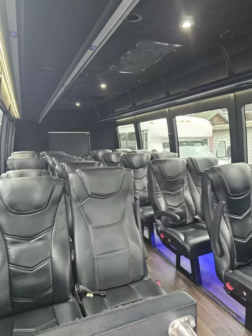 2017 White /Black Ford E450 with an V10 engine, Auto transmission, 0.000000, 0.000000 - 2017 FORD E450 BERKSHIRE (EXECUTIVE STYLE) 6.8L GAS V-10 - 25 PASSENGERS GERFLOR WOOD LOOK FLOORING CEILING MOUNT HEAT AND A/C GRAY SUEDE CEILING WITH WHITE LIGHTS BLUE ACCENT LIGHTING BERKSHIRE SEATS: HIGH BACK RECLINERS RETRACTABLE SEAT BELTS AISLE ARMRESTS REAR FLIP SEATS TO ACCOMMODATE LUGGAGE R - Photo#15